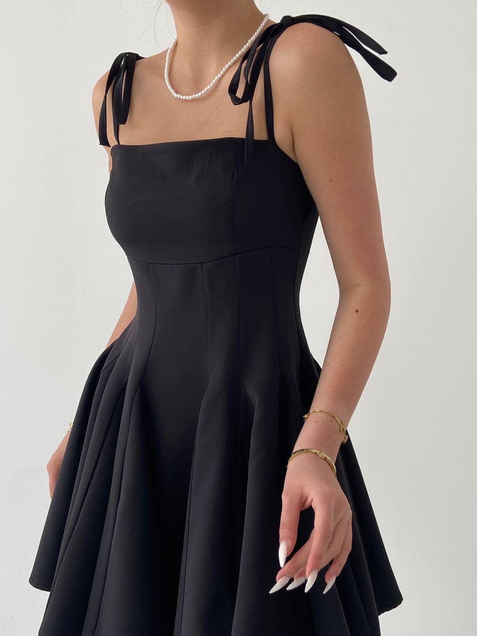 Ribbon Strap Skater Dress