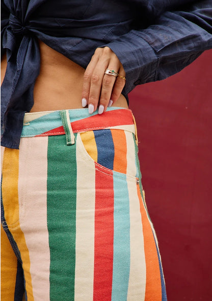 Rainbow Striped Pants