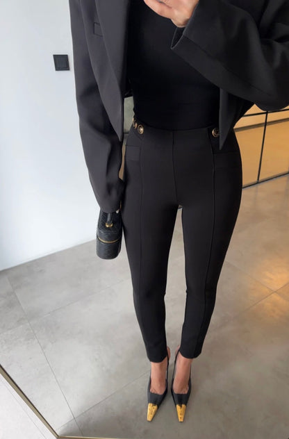 Button-Detail Tights