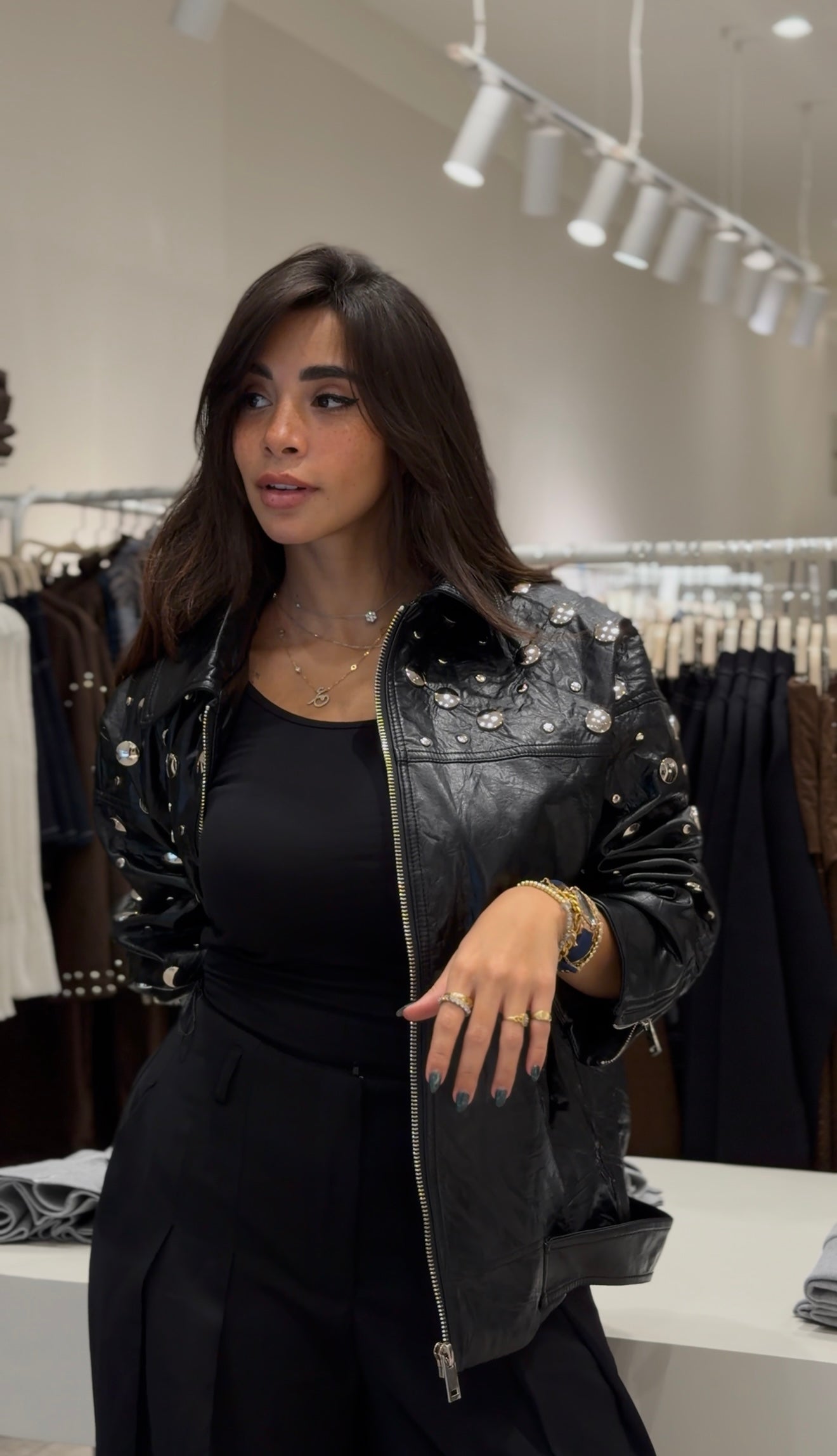 Studded Black Leather Jacket