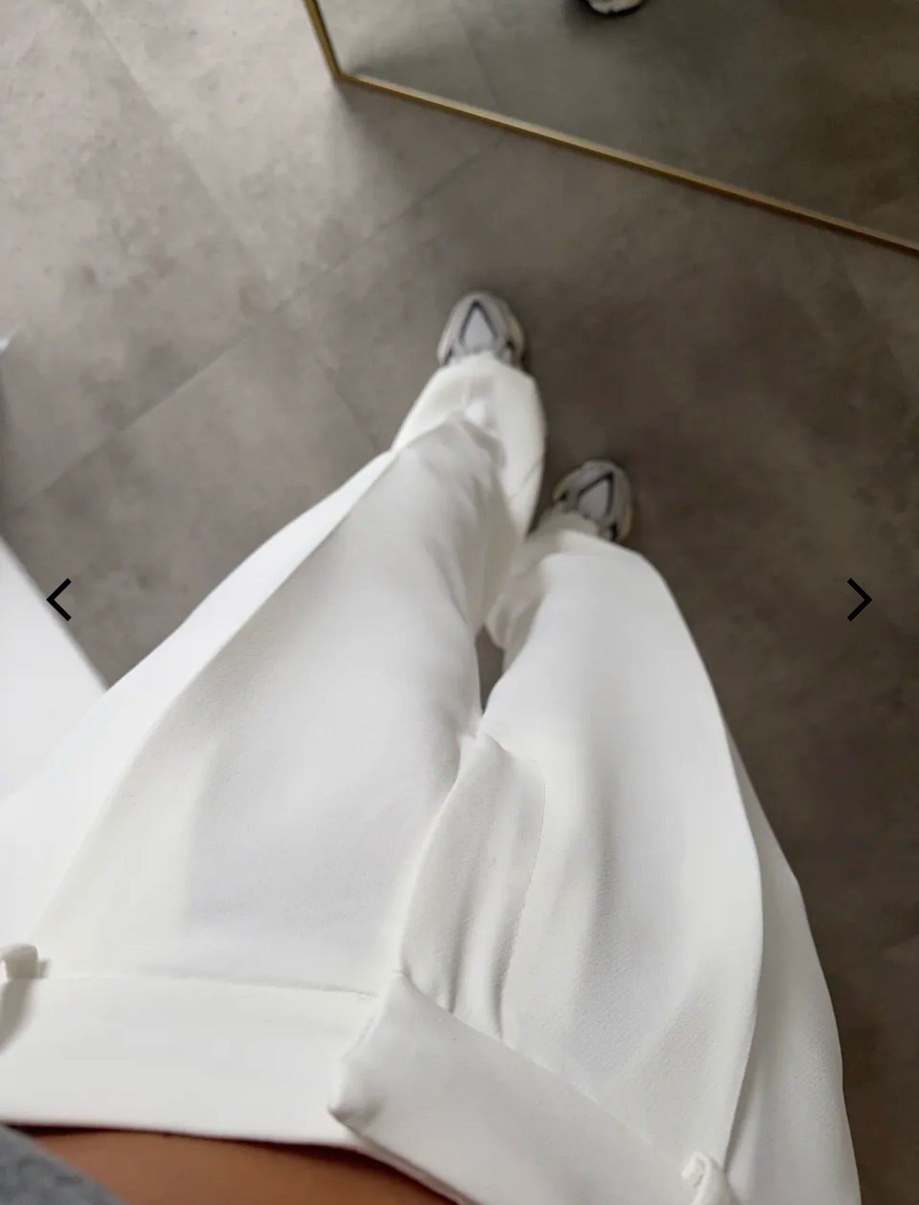 Ivory Tailored Wide-Leg Pants