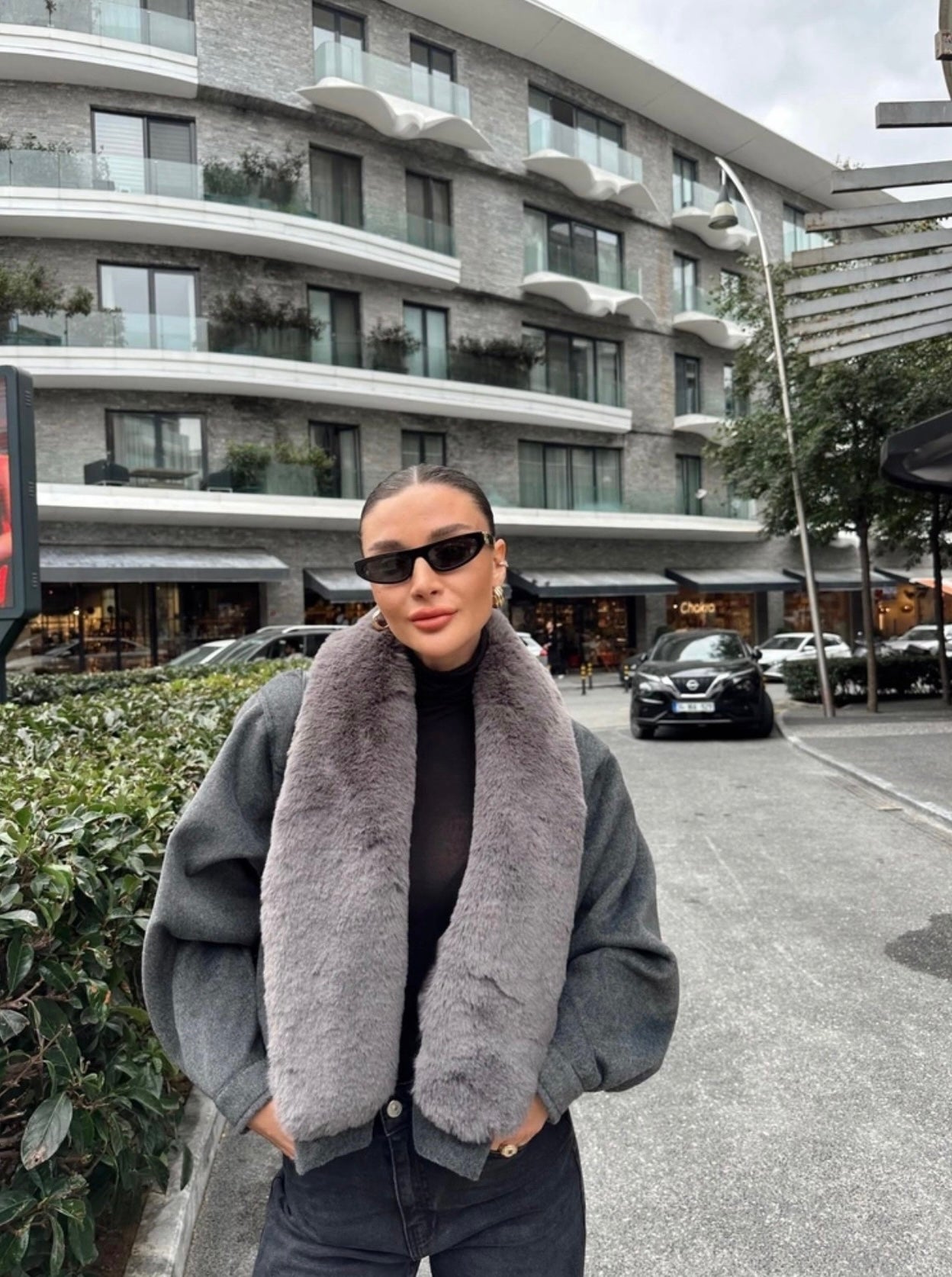 Plush Fur Collar Jacket