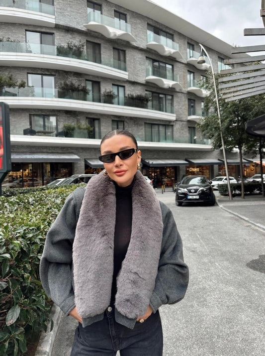 Plush Fur Collar Jacket