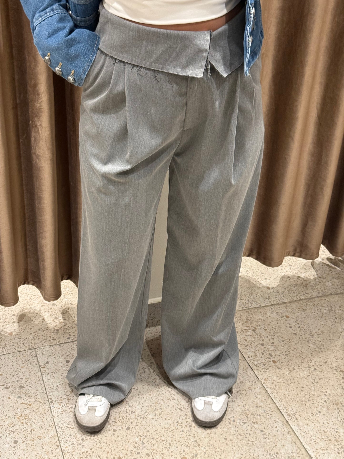 Folded waist pants