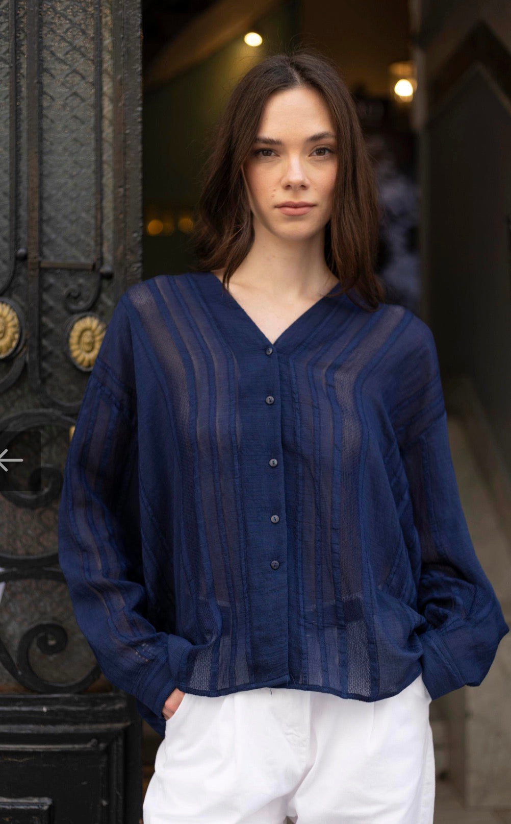 Sheer Paneled Shirt