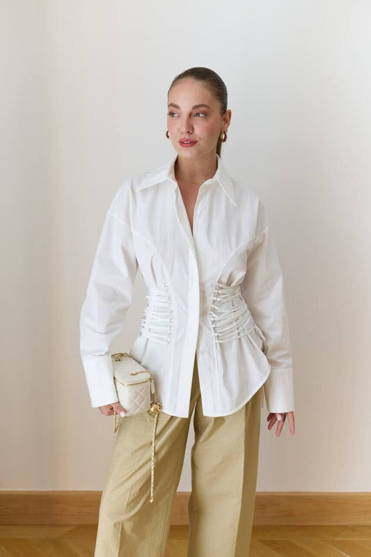 Lace-Up Corset Shirt