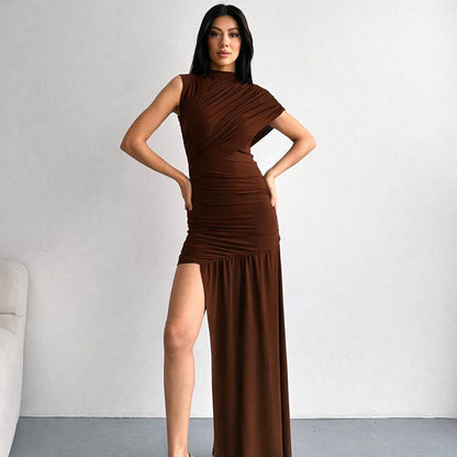 Asymmetric Ruched Dress