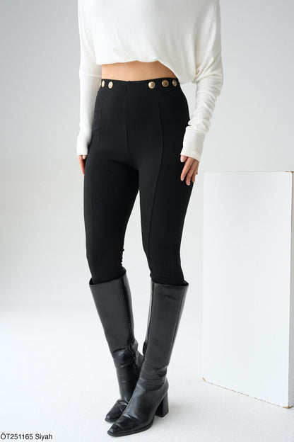 Button-Detail Tights