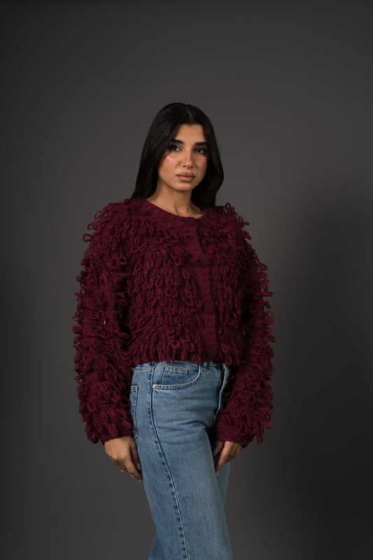 Shaggy Cropped Cardigan