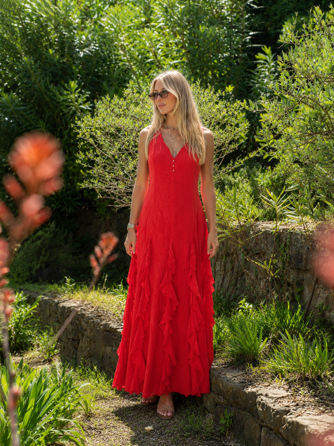 Scarlet Ruffle Dress
