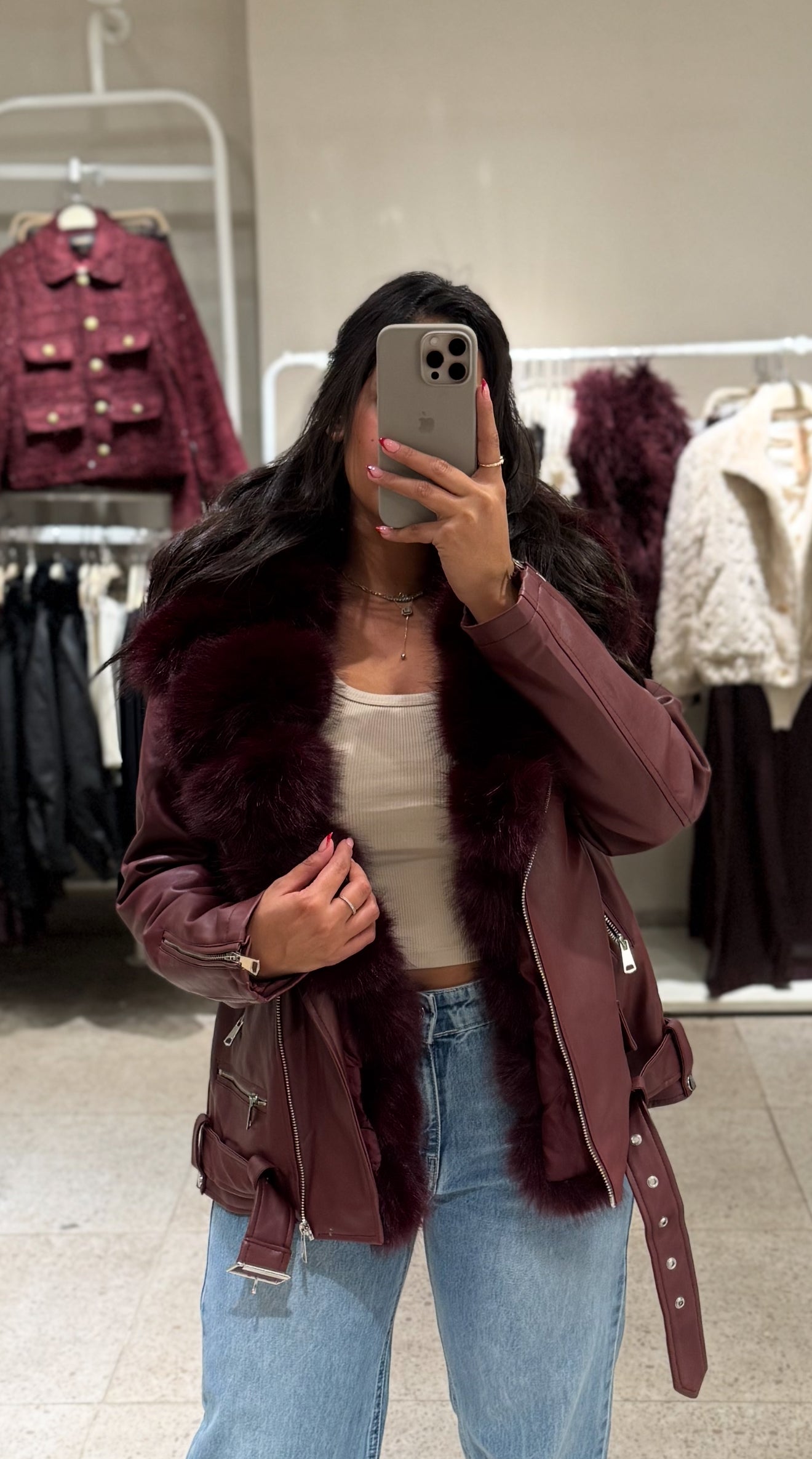 Faux Fur Moto Jacket