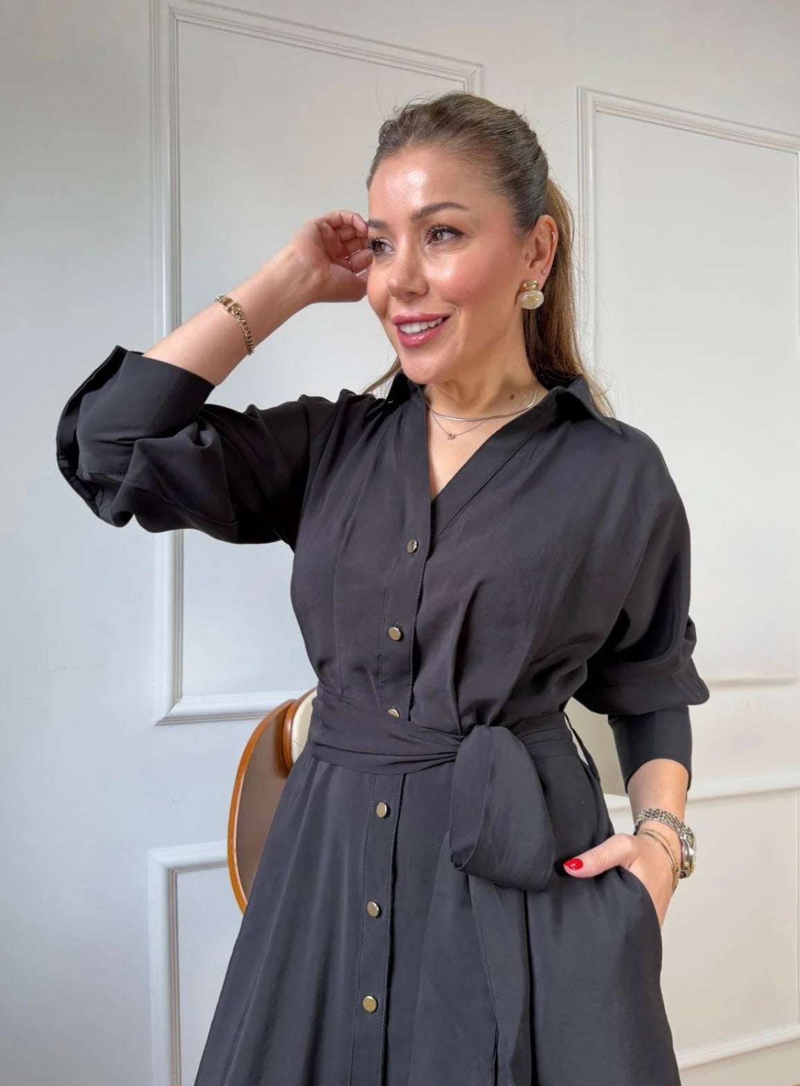 Button-Down Midi Dress