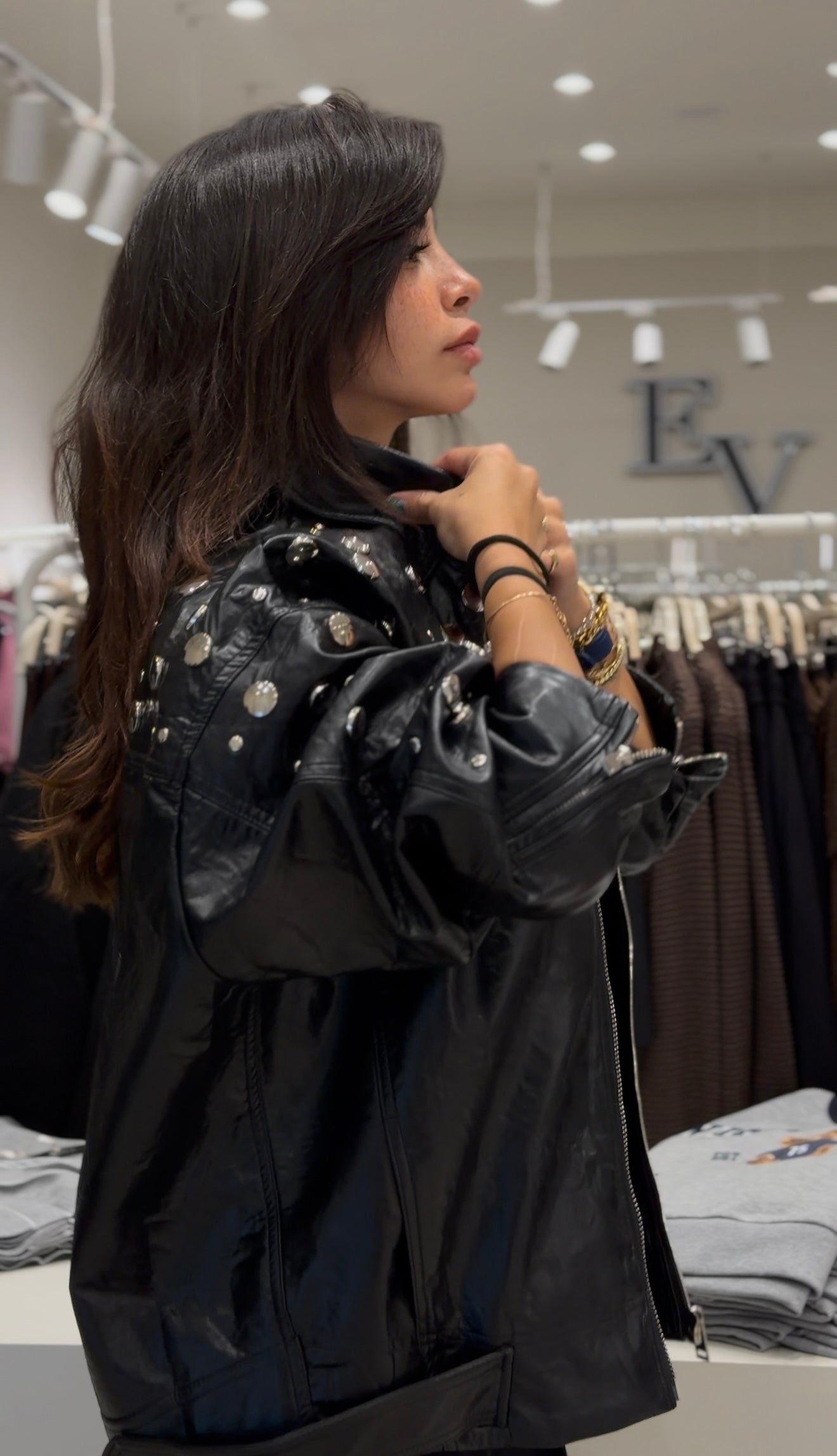 Studded Black Leather Jacket