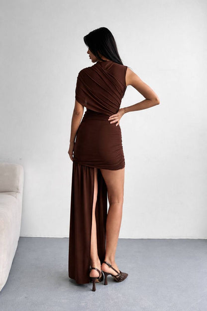 Asymmetric Ruched Dress