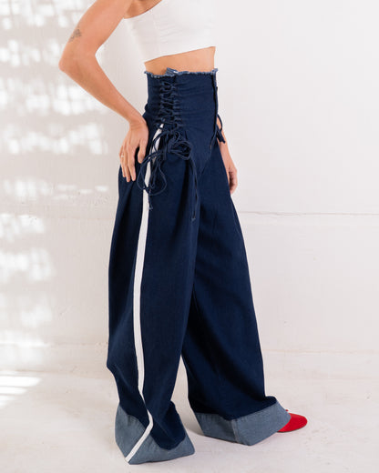 Laced Side-Stripe Jeans