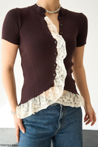 Frilled Knit Top