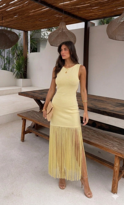 Minimalist Fringe Midi