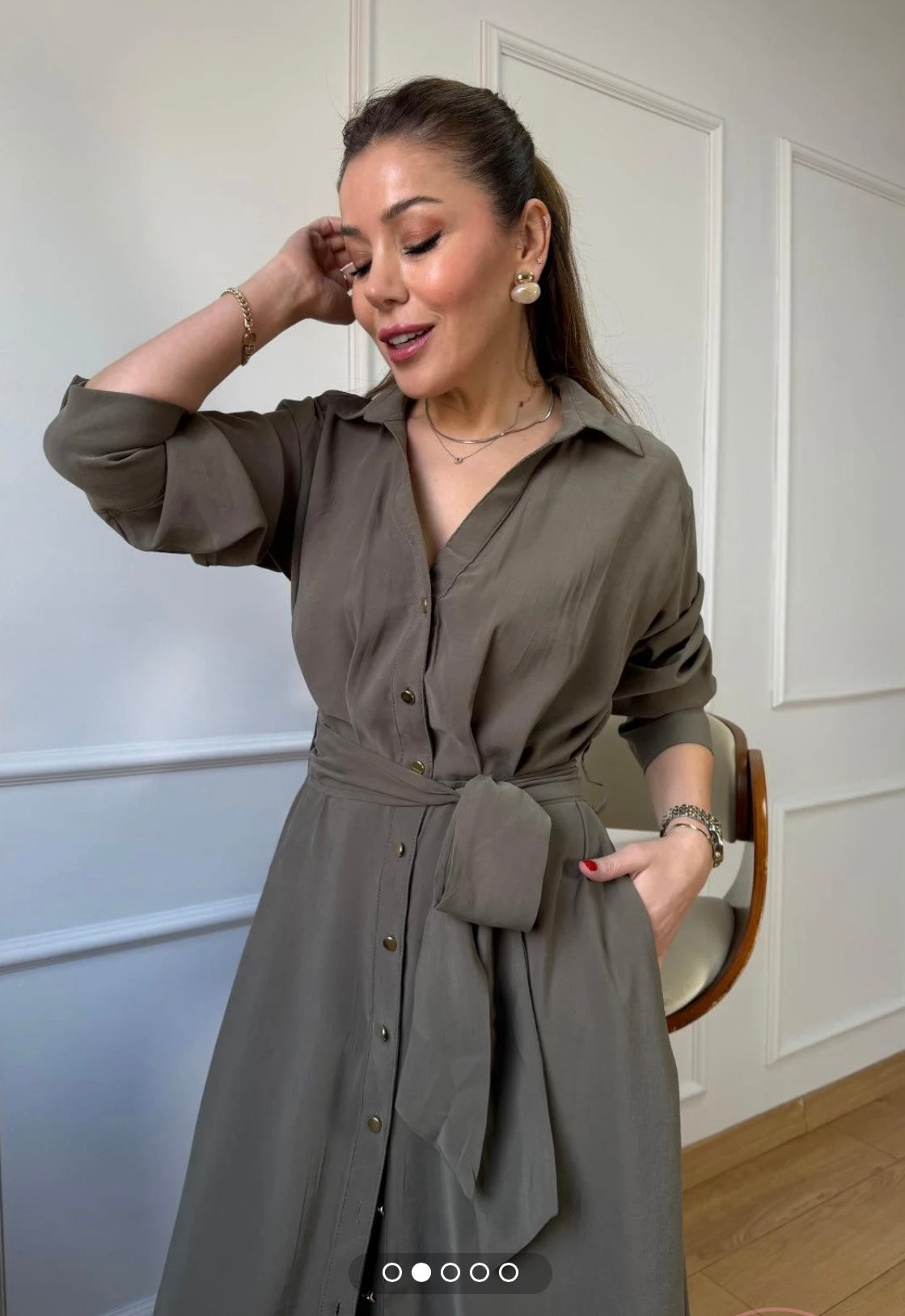 Button-Down Midi Dress