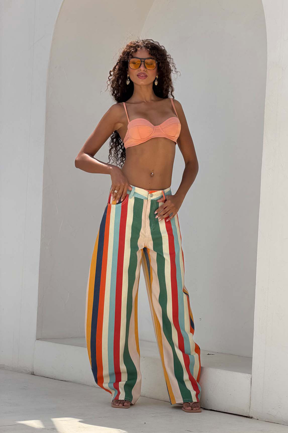 Rainbow Striped Pants