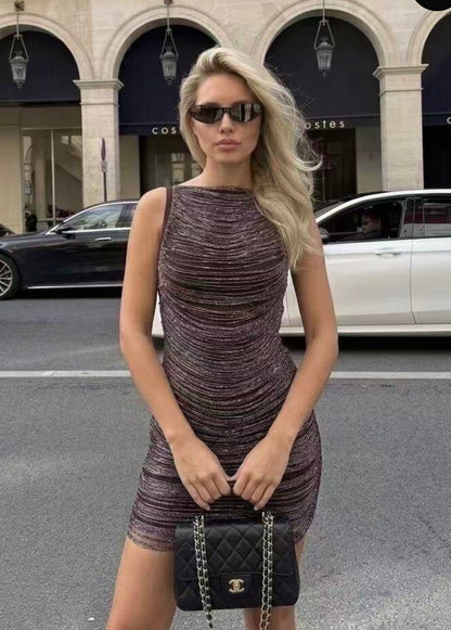 Metallic Shimmer Mini Dress