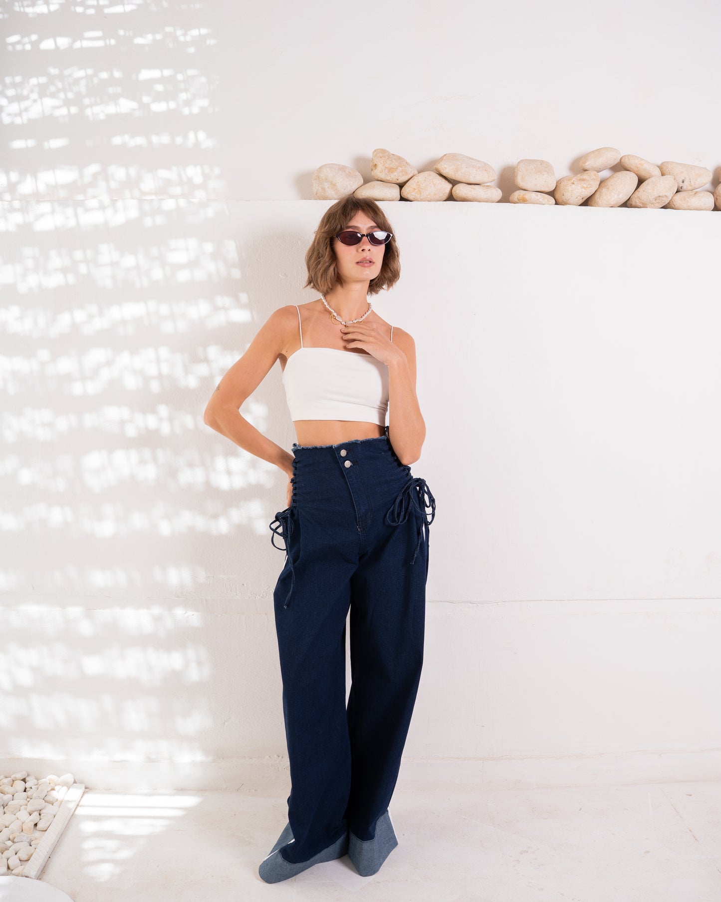 Laced Side-Stripe Jeans