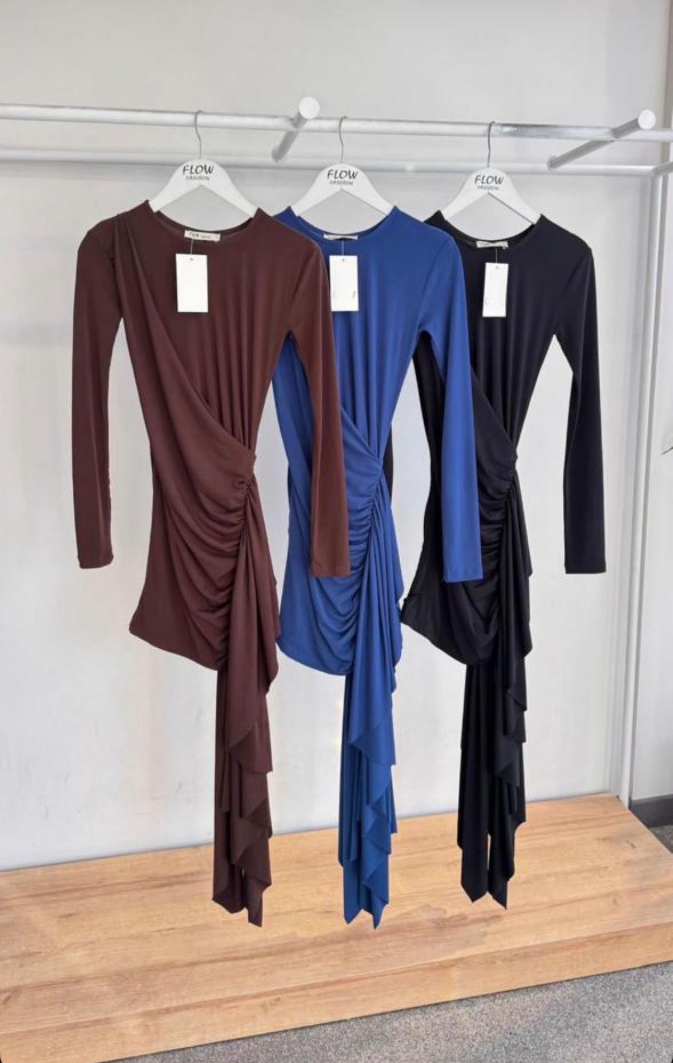 Ruched Asymmetric Dress