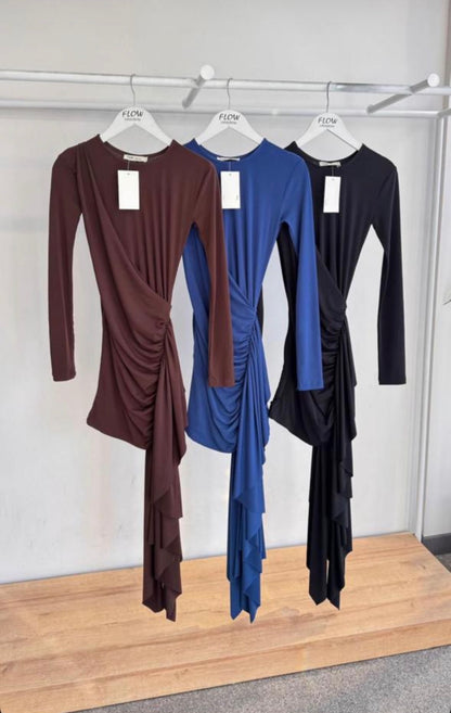 Ruched Asymmetric Dress