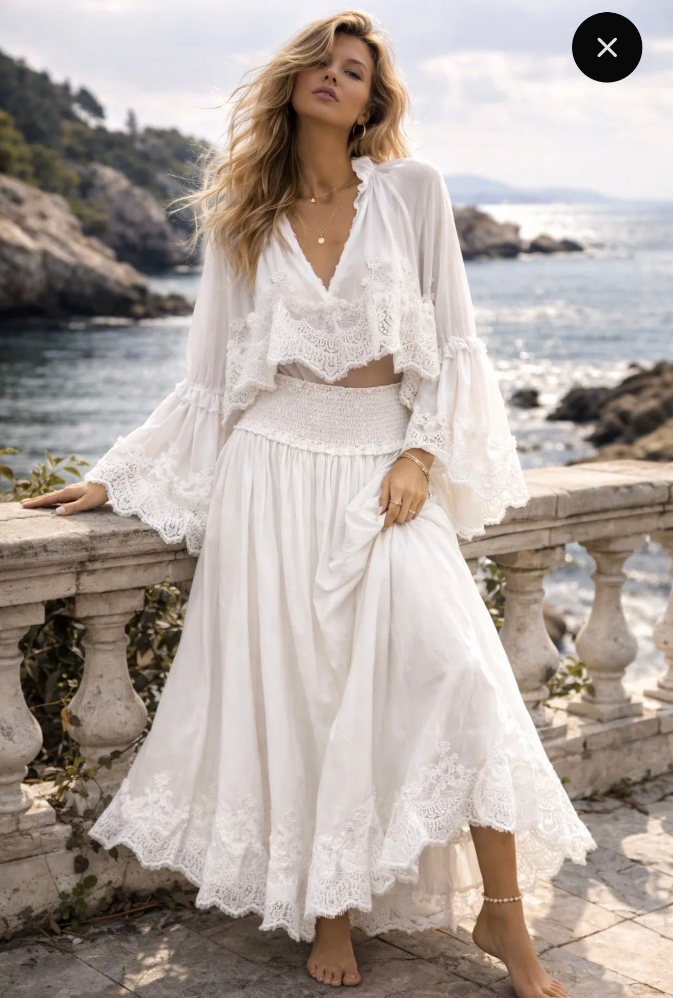 Boho Laced Maxi Set