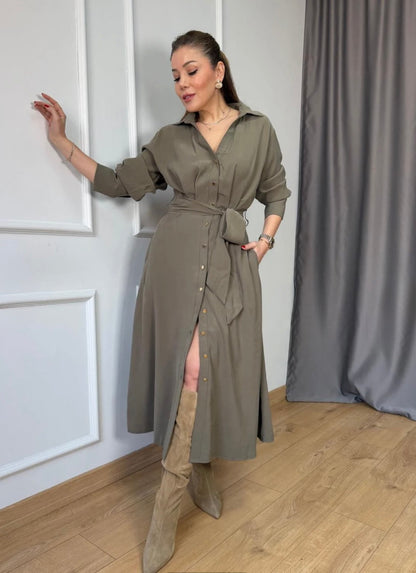 Button-Down Midi Dress