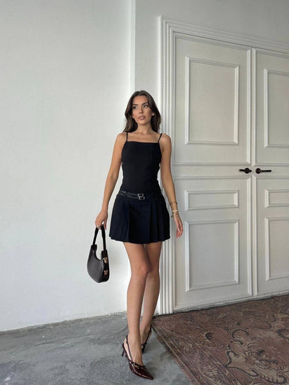 Belted Skater Dress