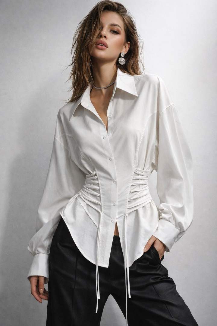 Lace-Up Corset Shirt