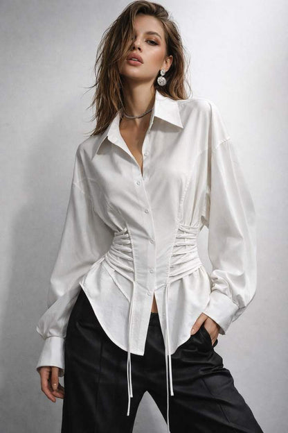 Lace-Up Corset Shirt
