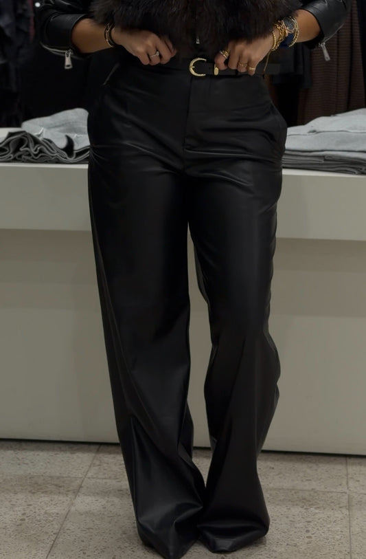 High-Waist Faux Leather Pants