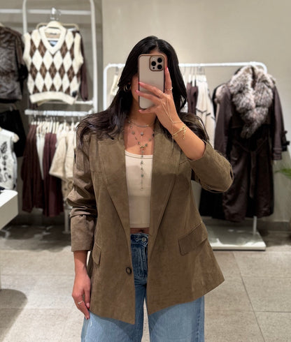 Suede Blazer Jacket