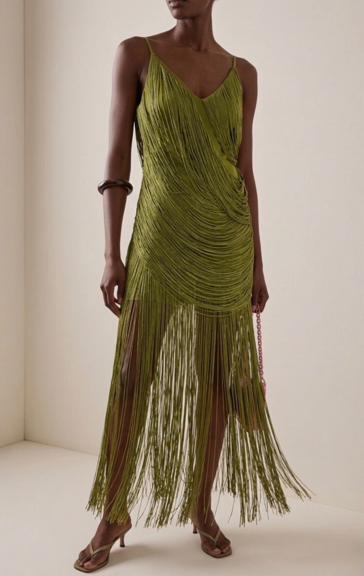 Fringes Asymmetrical Maxi Dress