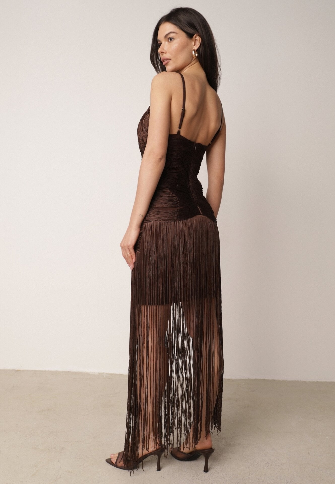 Fringes Asymmetrical Maxi Dress