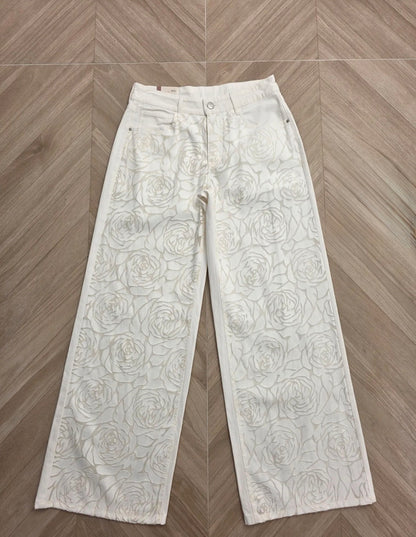 Rose Embossed Jeans