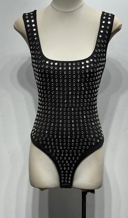 Studded Scoop Neck Bodysuit