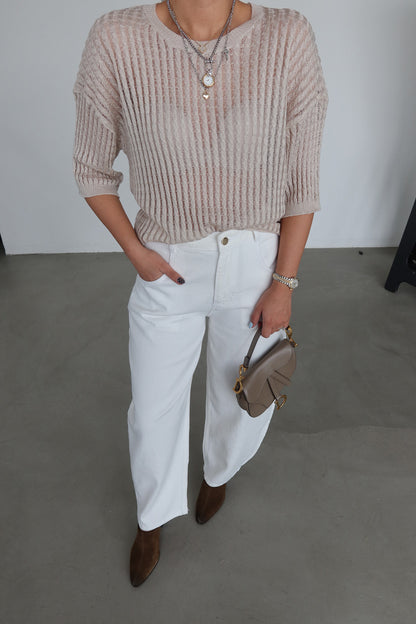 Textured Mesh Knit Tee