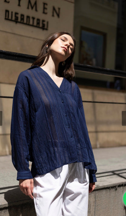 Sheer Paneled Shirt