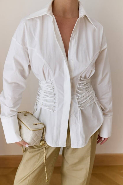 Lace-Up Corset Shirt