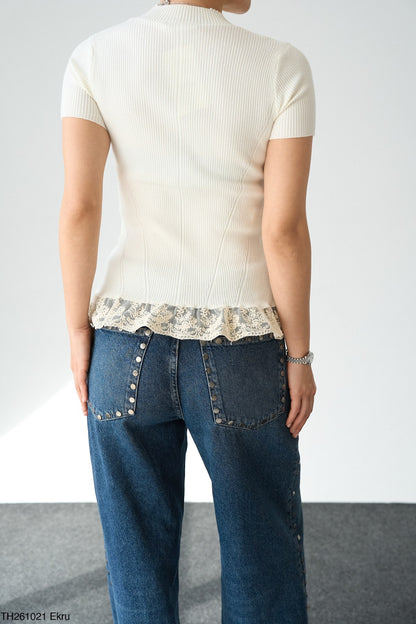 Frilled Knit Top