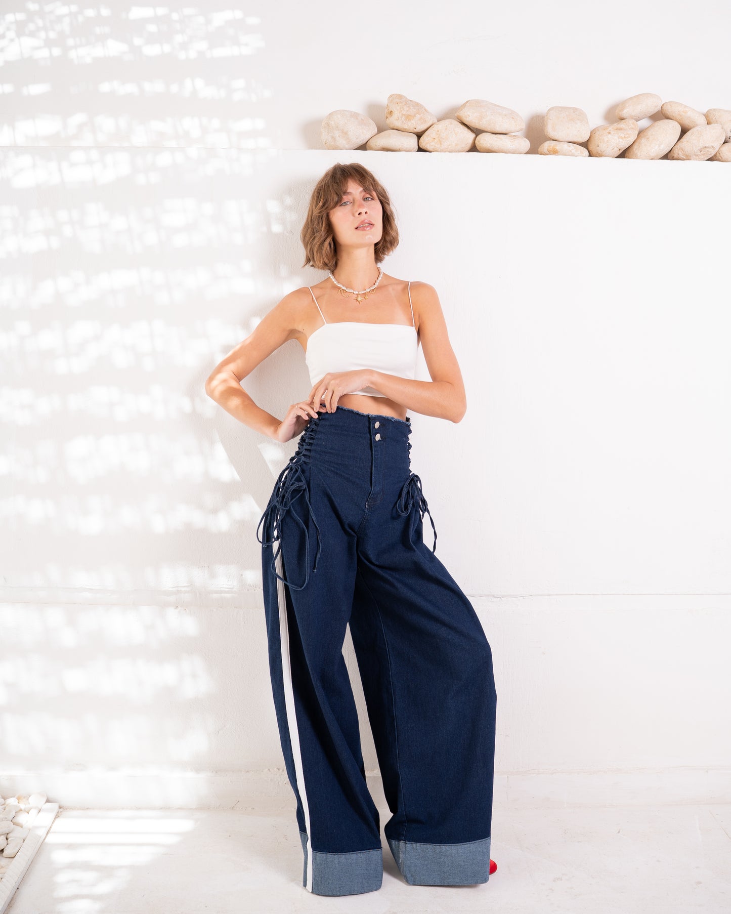 Laced Side-Stripe Jeans
