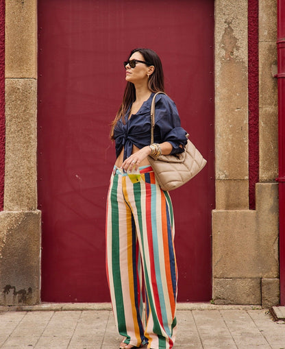 Rainbow Striped Pants