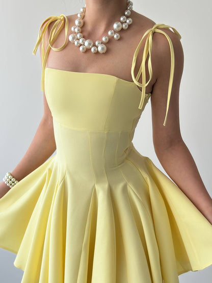 Ribbon Strap Skater Dress