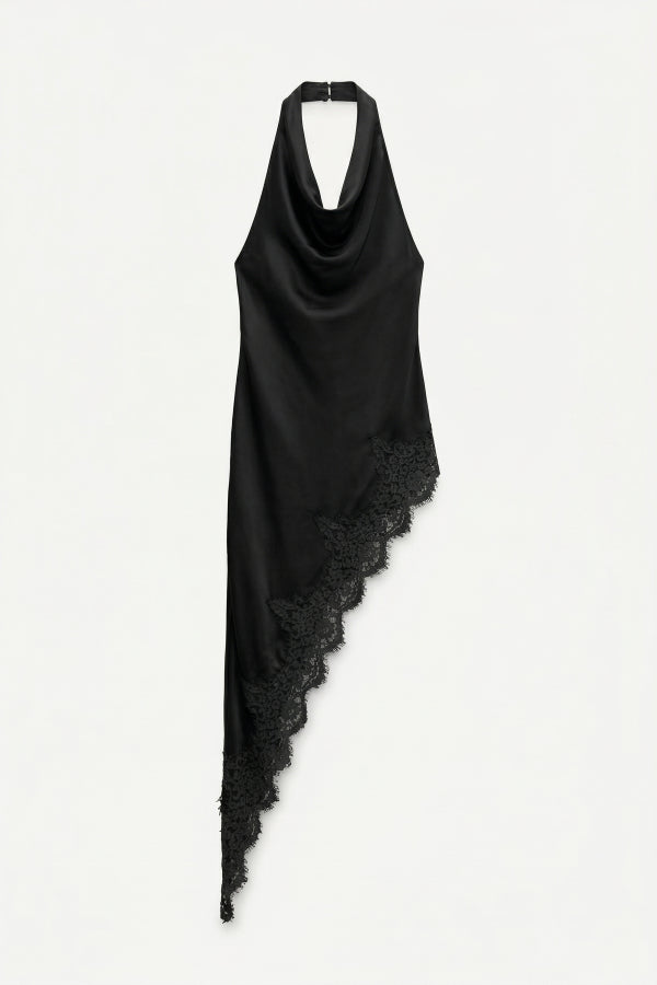 Lace Asymmetric Halter