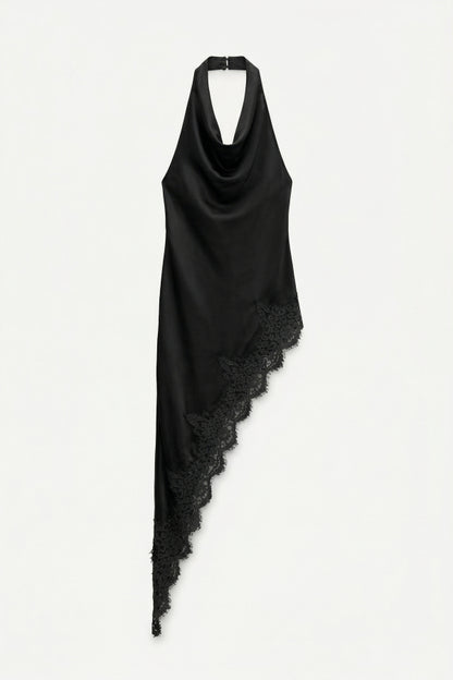 Lace Asymmetric Halter