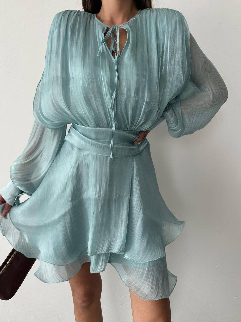 Pleated Mini Dress