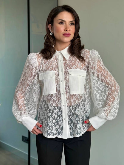 Celeste Sheer Lace Shirt