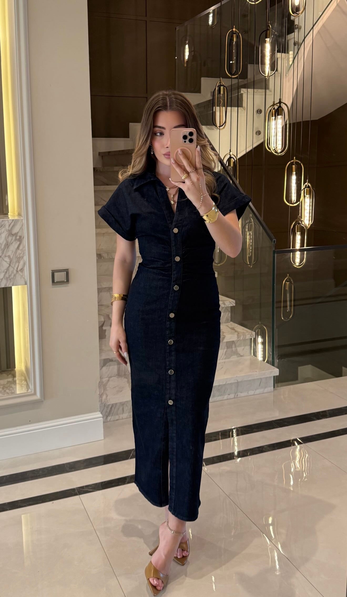 Button Down Denim Dress